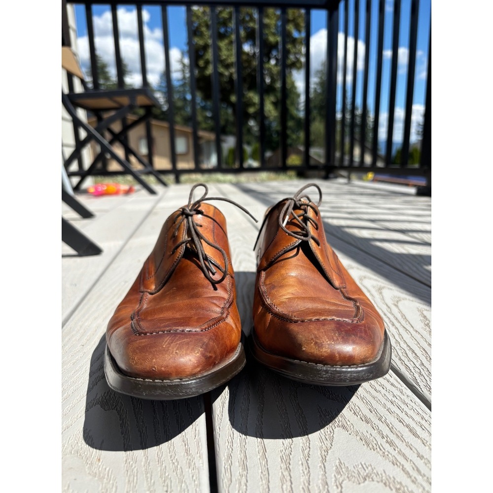 Magnanni Romelo Cognac Men's Size 11.5 M Lace Up Apron Toe Derby Shoes 13723 - Picture 5 of 10